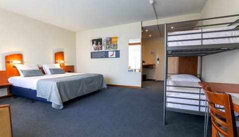 Gather everyone comfortably with a family room and bunk beds.
