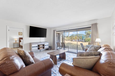 Living area provides family entertainment as well as an extra sleeping bed with the queen sleeper sofa.