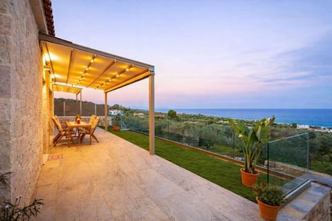 Covered terrace with open countryside views