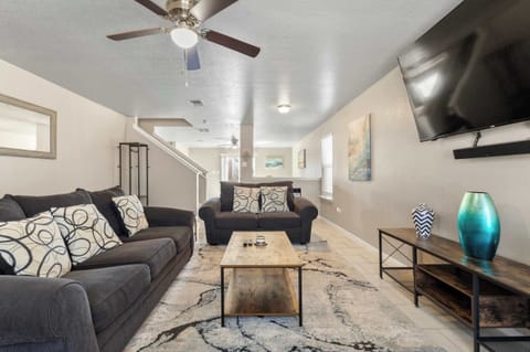 Living Room with Large Smart TV