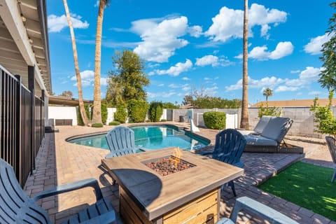 Cozy nights by the firepit, with the pool reflecting every star above.