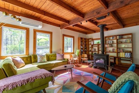 Immerse into the warmth of the wood burning stove and enjoy garden views around every angle