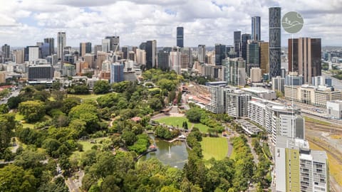 Birds-eye view of Roma Street Parklands and Unit location