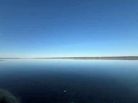 Savor the expansive lake views from the private beach.