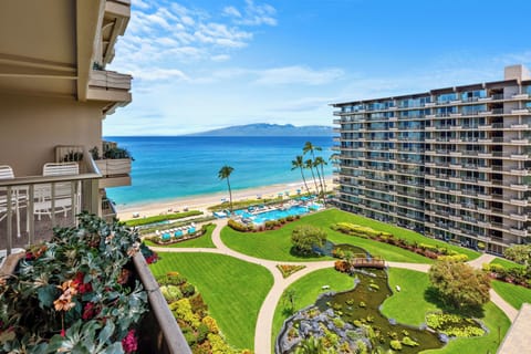 Peaceful koi pond views that bring a sense of calm and tranquility. A serene backdrop where gently flowing water and vibrant koi create a truly relaxing island atmosphere.