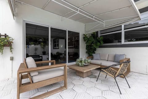 Private patio with outdoor seating, perfect for relaxing