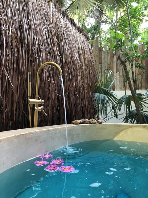 Luxury Cabin, Bathtub, Poolside | Deep soaking bathtub