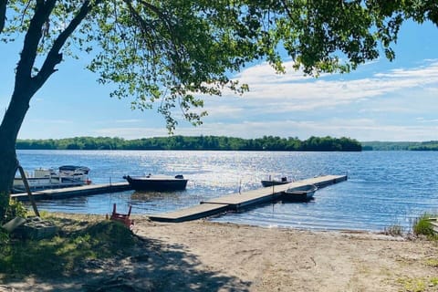 View of Moira lake from rustic cottage,  Bailey's Cottages