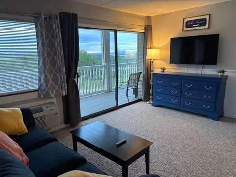 Living room with spectacular lake views