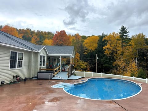 Take a dip in this in-ground pool — pool heating available.