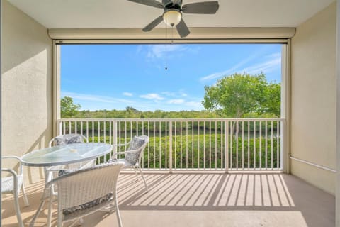 Relax on the spacious screened balcony