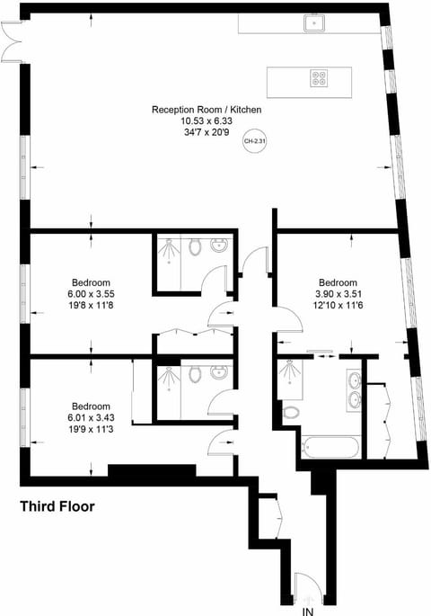 Apartment, Multiple Beds, Kitchen, City View (Sandra House 2) | Floor plan