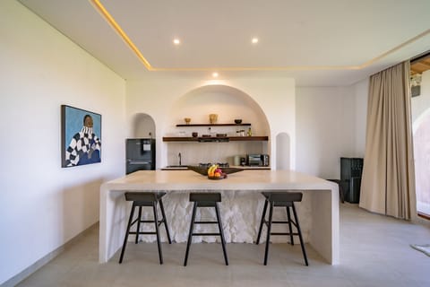 Deluxe Apartment, 1 Bedroom, Pool View | Private kitchen | Fridge, microwave, stovetop, electric kettle