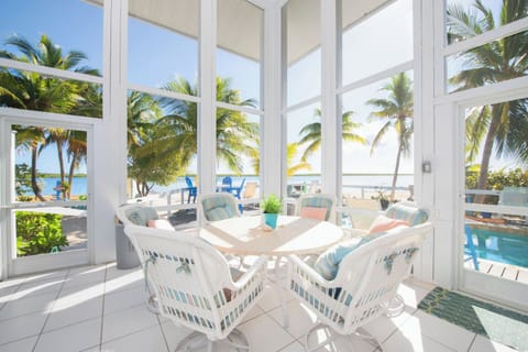 Waterfront views from the 2-story screened porch.