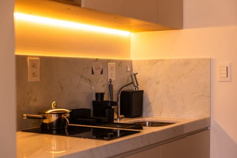 Apartment | Private kitchen | Coffee/tea maker, fridge, microwave, stovetop