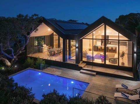 Aerial View of the house and pool area