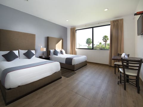 Standard Room, 2 Double Beds | Desk, iron/ironing board, free WiFi, bed sheets