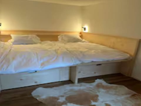 Furniture, Bed, Bedroom, Interior Design, Wood, Textile, Floor, Room, Bedding, Linens