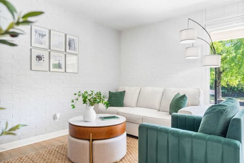 Curl up in the serene living room & stream your favorites on the smart TV​