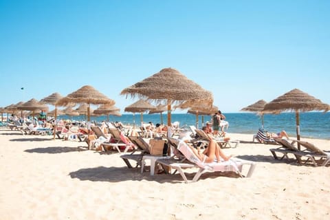 On the beach, white sand