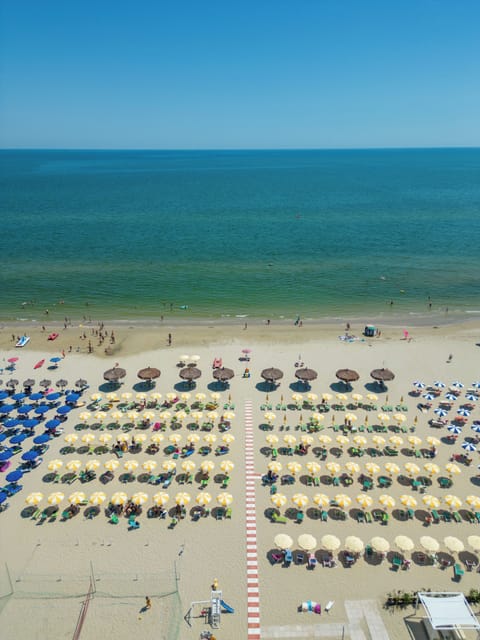 Private beach, sun loungers, beach umbrellas, beach towels