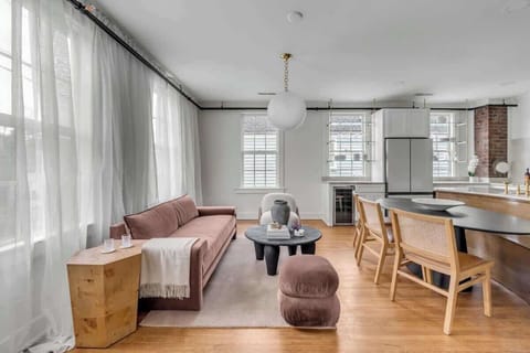 View of the dining and living area