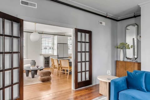View of the dining and living area