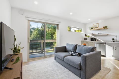 Upstairs unit living room and small kitchenette