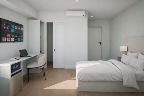 In-room safe, desk, laptop workspace, soundproofing