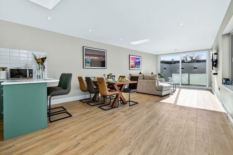 Open plan living room and kitchen