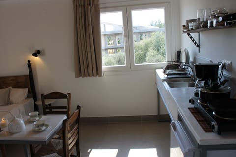 Standard Studio, Balcony, Sea View | Private kitchen | Fridge, stovetop, highchair, cookware/dishes/utensils