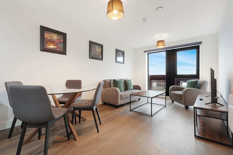 A comfortable living space designed for relaxing after a day out. Sink into the cosy sofa, enjoy your favourite shows on the Smart TV, and unwind in a warm, welcoming setting.