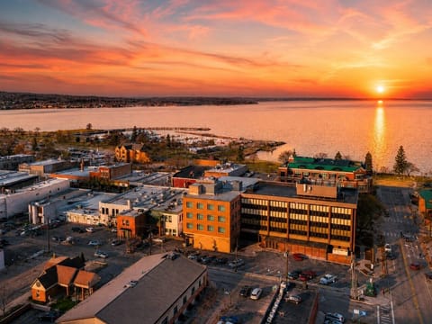 Golden-hour views over Grand Traverse Bay.