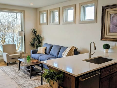 Spectacular river view from the living room.