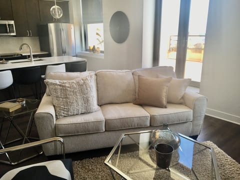 Living room and bar area
