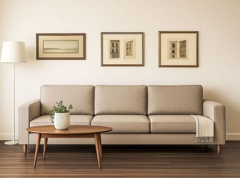 Furniture, Wood, Interior Design, Table, Flooring, Textile, Living Room, Brown, Couch, Floor