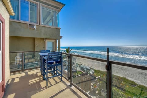 Private oceanfront balcony overlooking the beach