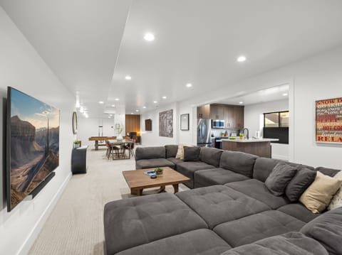 Sink into a massive sectional couch while you watch the game, or a movie