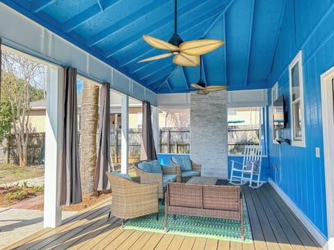 Unwind and watch TV on our covered patio while you grill dinner for the family!