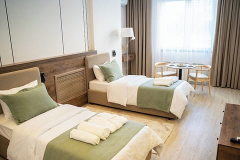 Standard Twin Room, City View | Egyptian cotton sheets, premium bedding, down comforters, minibar