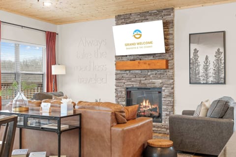 Curl up in the inviting living room & enjoy a movie night at home​