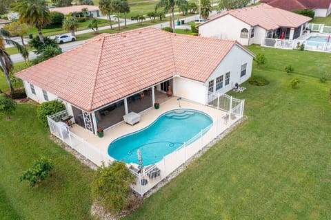 Beautiful pool, aerial photo