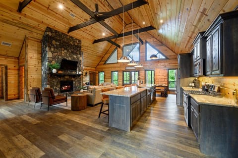 Warm, inviting living space with rustic elegance throughout