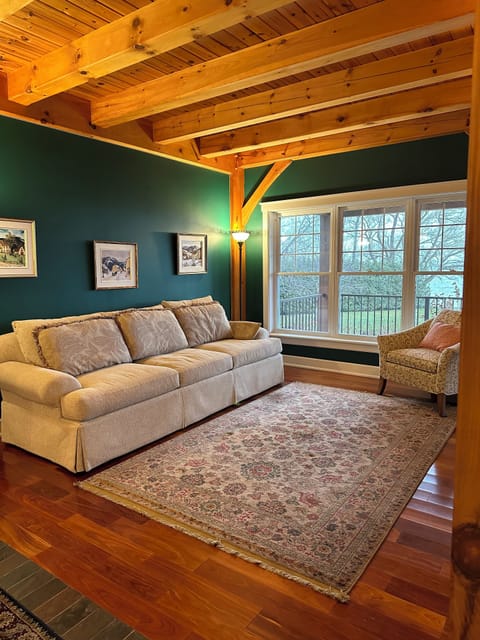 first floor sitting area-looks out to the lake