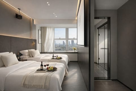 Senior Twin Room, City View | Premium bedding, desk, blackout drapes, soundproofing