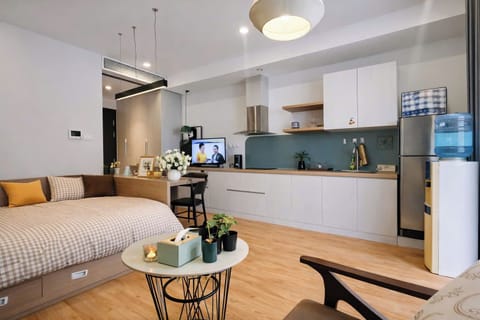 Luxury Studio, Balcony, City View | Desk, laptop workspace, free WiFi