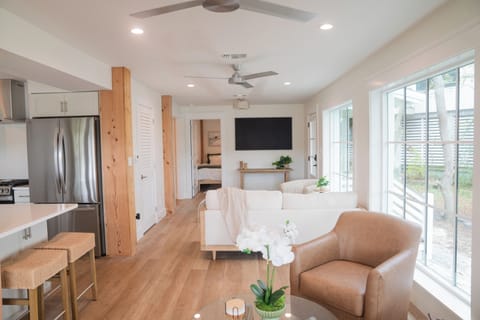 Grab a snack from the kitchen and lounge in the living room