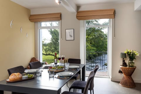 The dining space at Riverside Mill, Cumbria