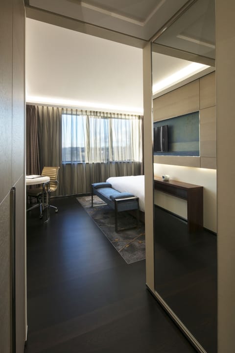 In-room safe, desk, laptop workspace, blackout drapes