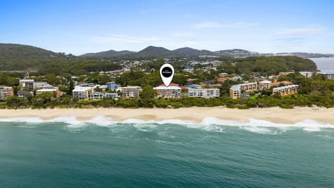 Prime beachfront location with the property marked for easy reference